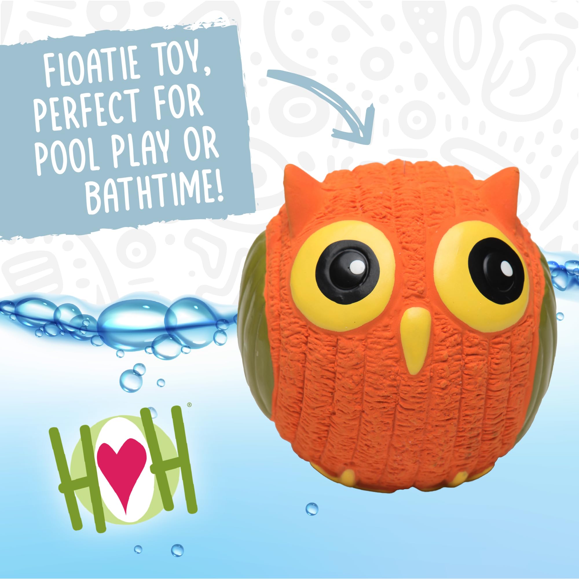 HuggleHounds Hamlet Pig Ruff-Tex toy floats on water for outdoor play.
