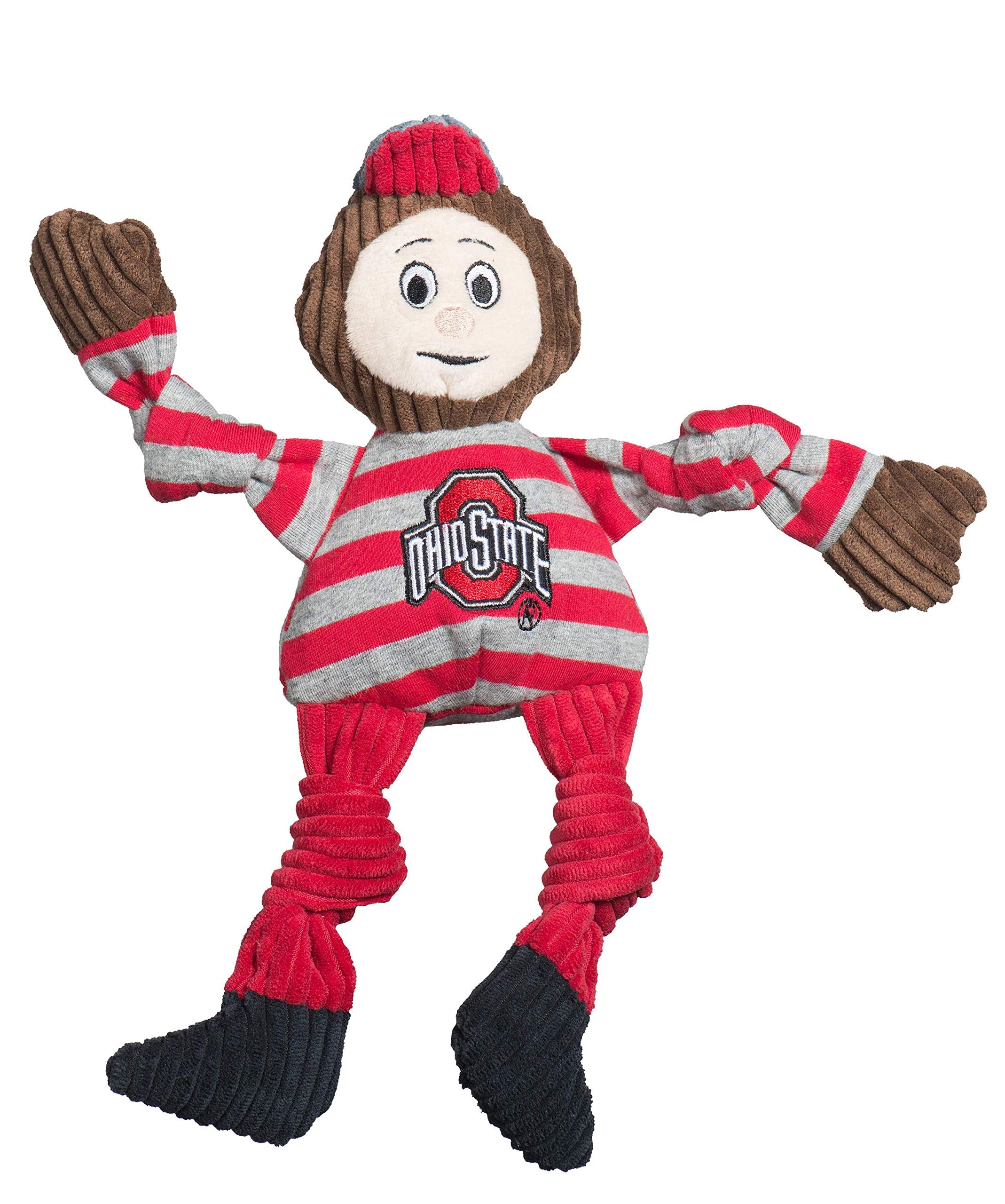 HuggleHounds Knottie Brutus Buckeye toy front view for durable, long-lasting play.