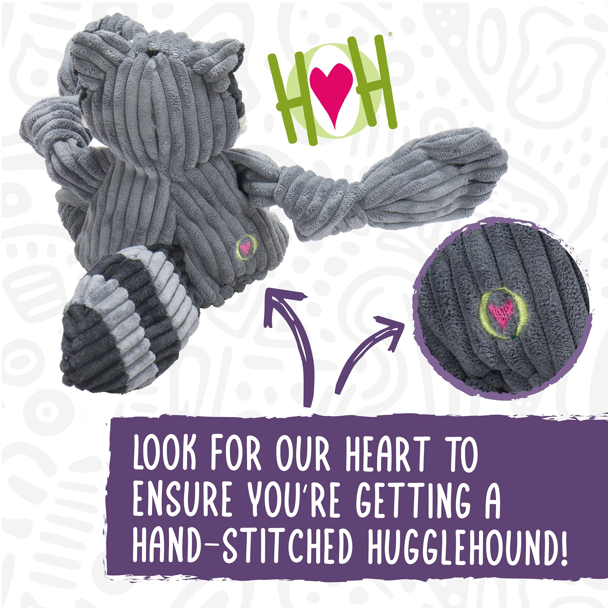 HuggleHounds Knottie Fox Tartan Tidings Large knotted limbs ready for interactive tugging games