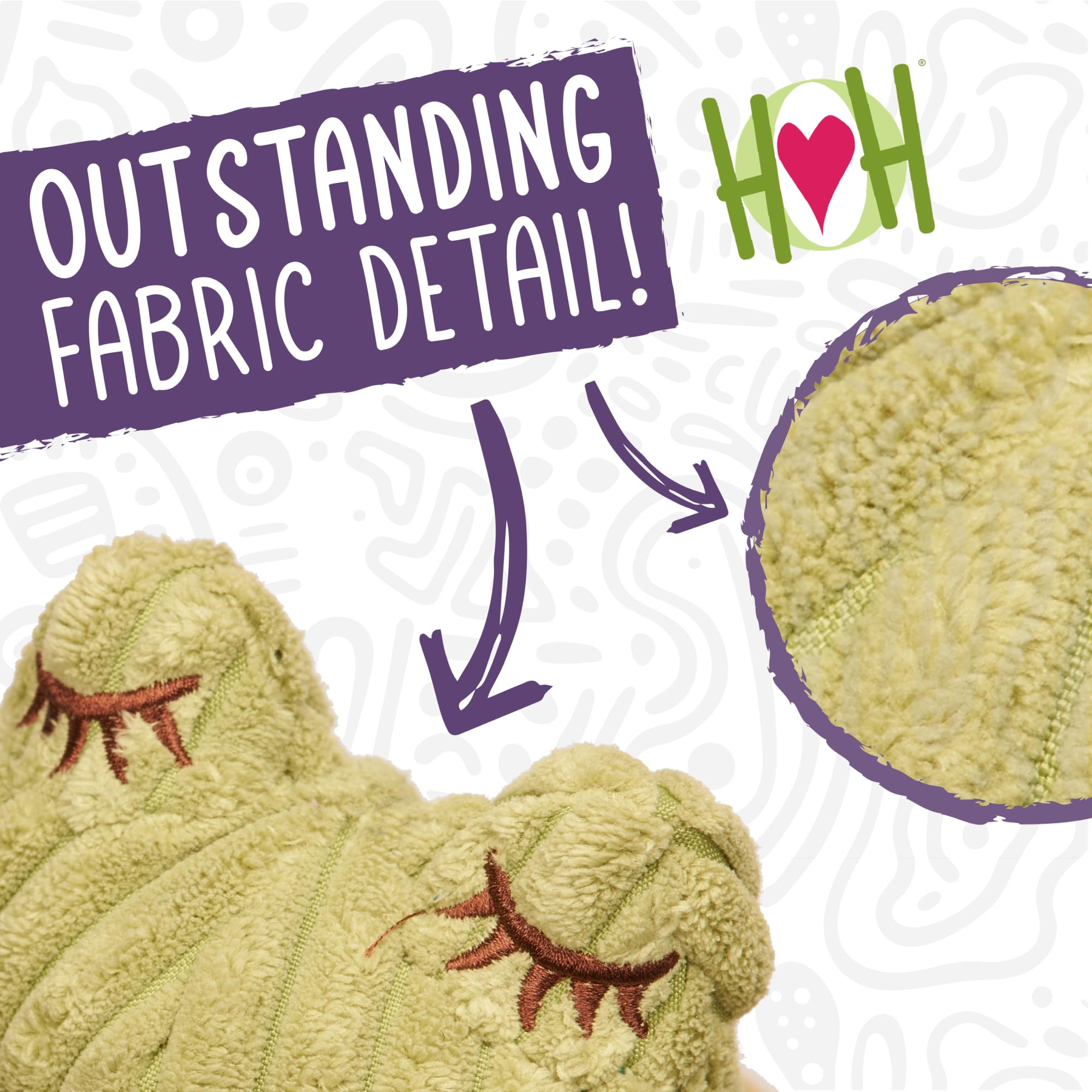 HuggleHounds Knottie giraffe plush knots close-up shows durable hand-tied knots for rough play.