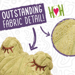 HuggleHounds Knottie Octavie plush fabric emphasizes soft cuddly feel and durability.
