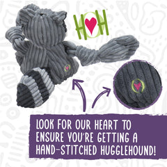 HuggleHounds Knottie Octopus Octavie plush back view highlighting durable three-layer lining for long-lasting play.