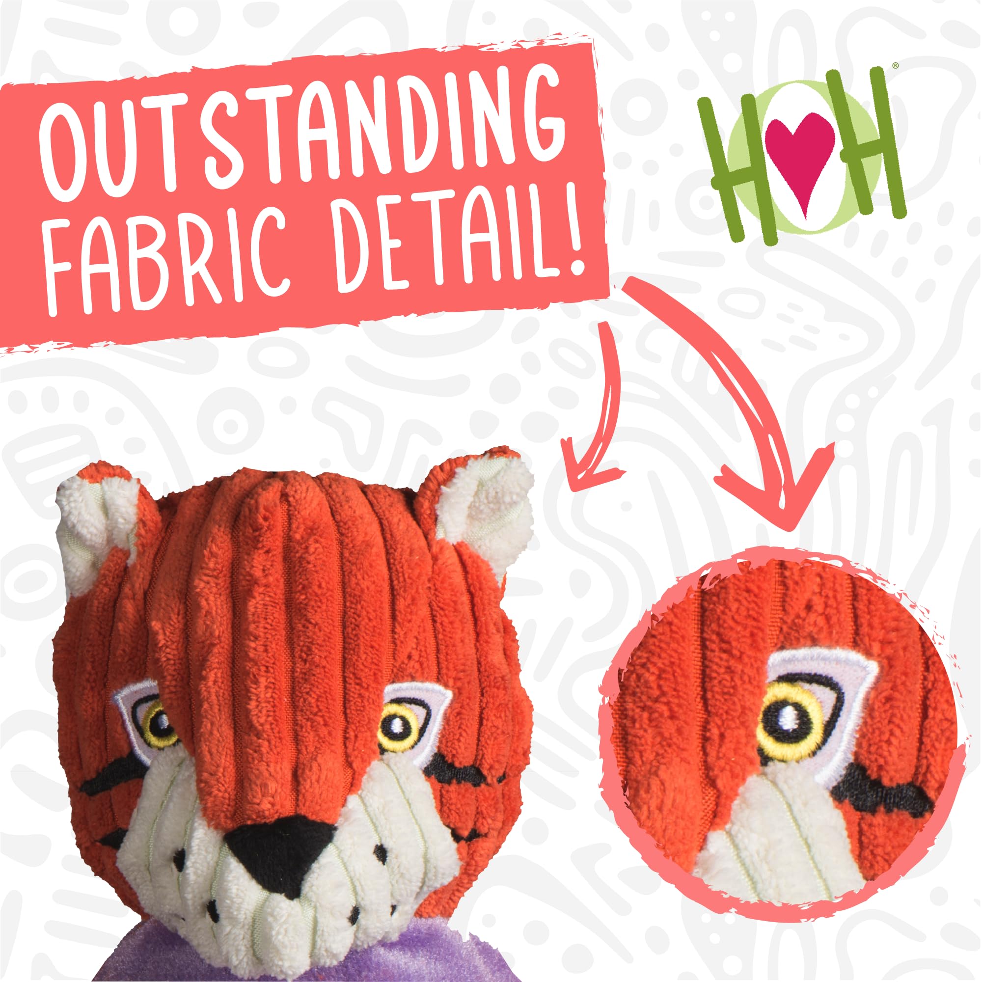 HuggleHounds Knottie plush dog toy close-up shows soft exterior for comforting moments.