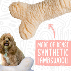 HuggleHounds plush bone toy washable dry shows machine-washable design for easy cleanup