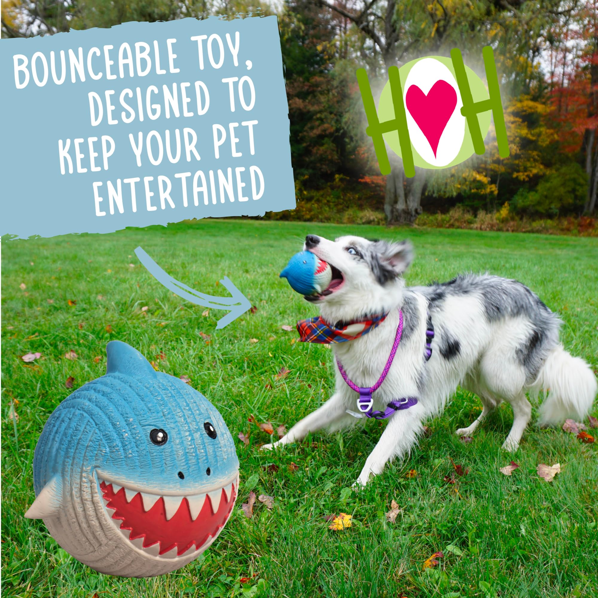 HuggleHounds Ruff-Tex squeaker inside enhances active dog toy sessions.