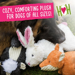 HuggleHounds Squooshie Bunny side view shows durable build for tough play sessions