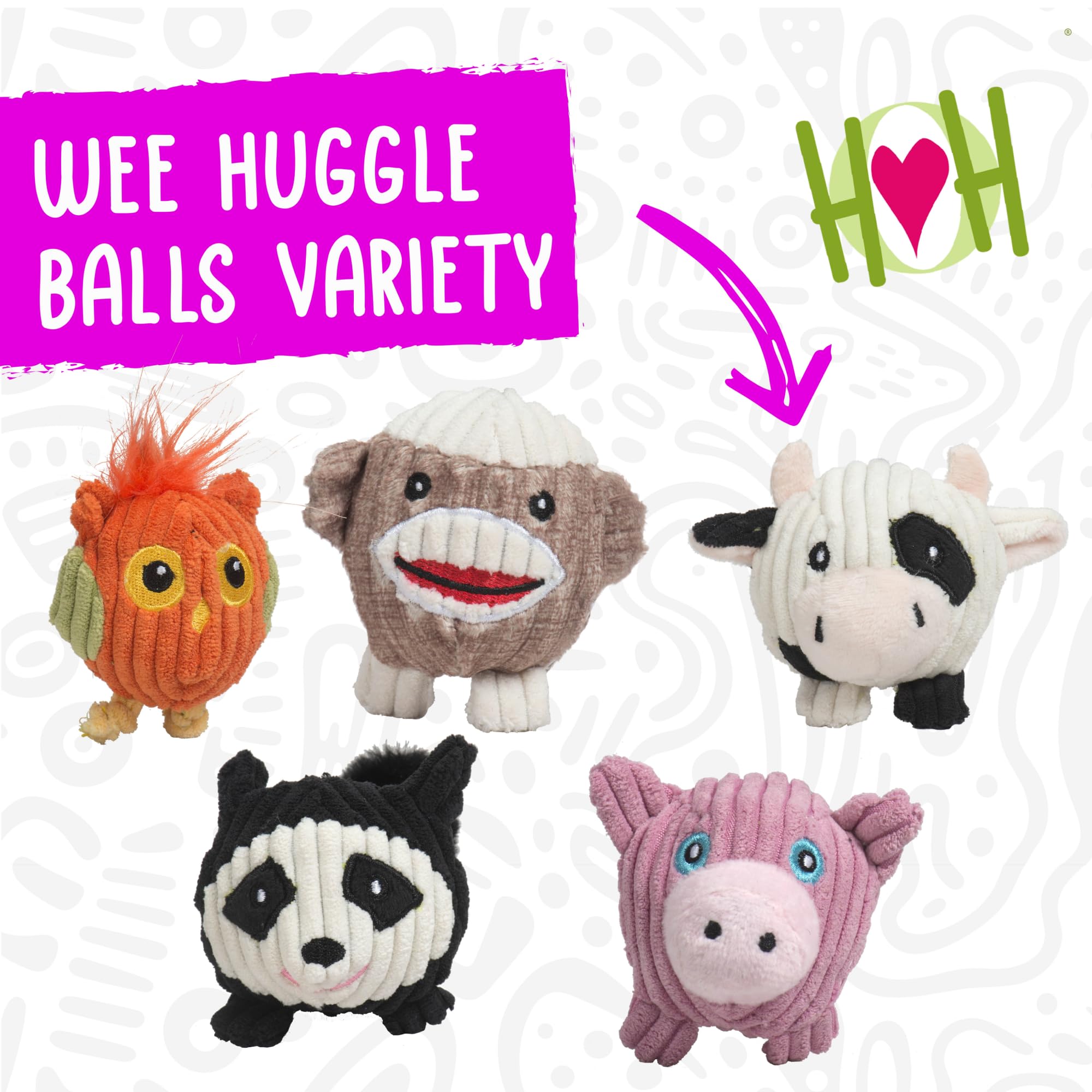HuggleHounds Wee Huggles plush ball toy USA-made quality