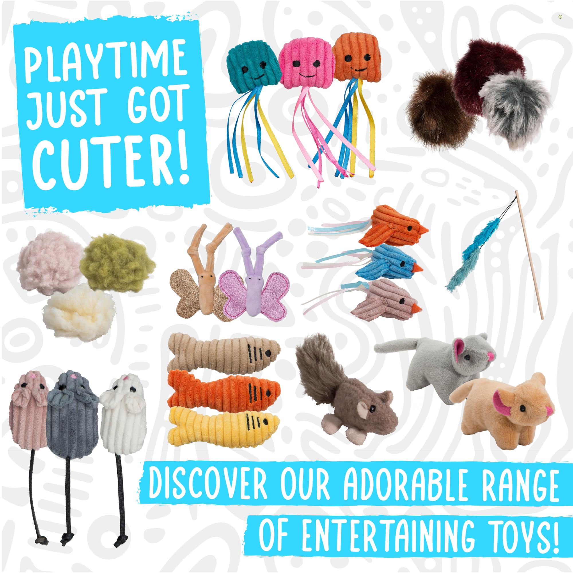 HuggleKats Mightie Mice bonding play promotes exercise and companionship