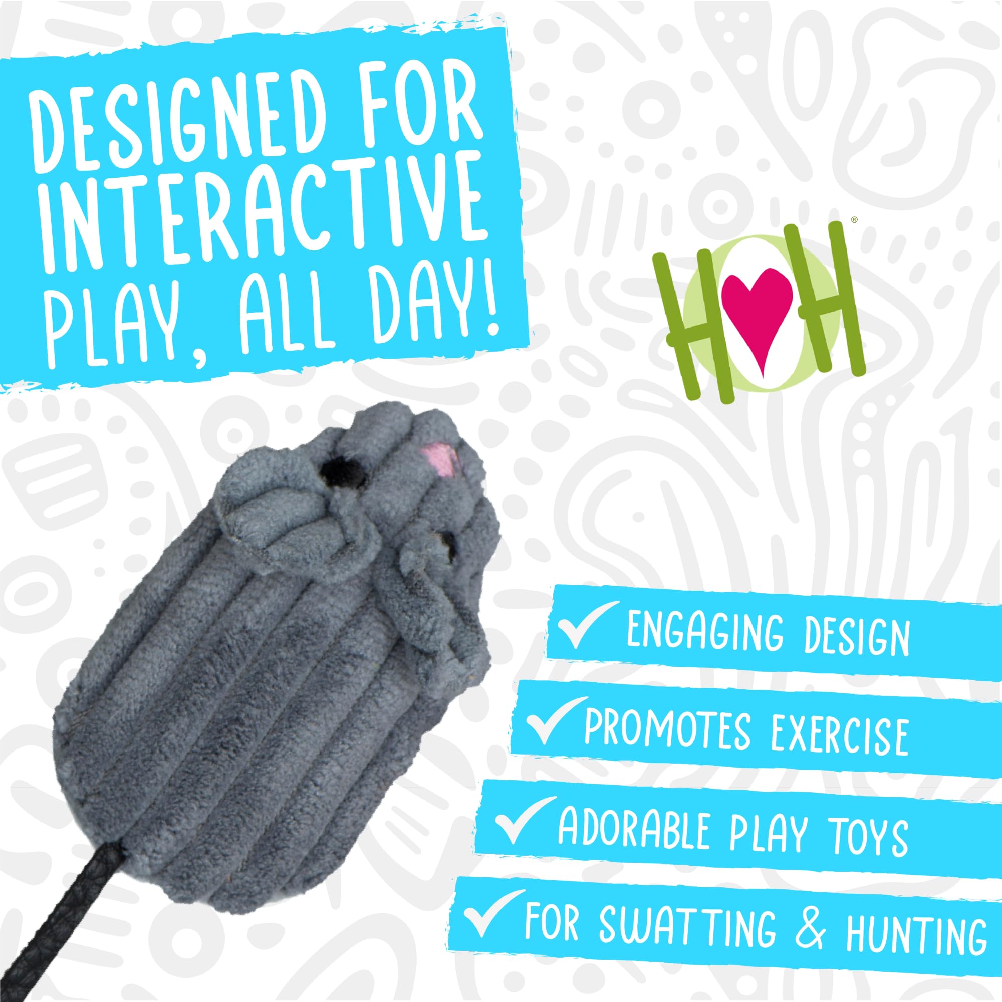 HuggleKats Mightie Mice catnip-infused mouse engages senses for interactive fun