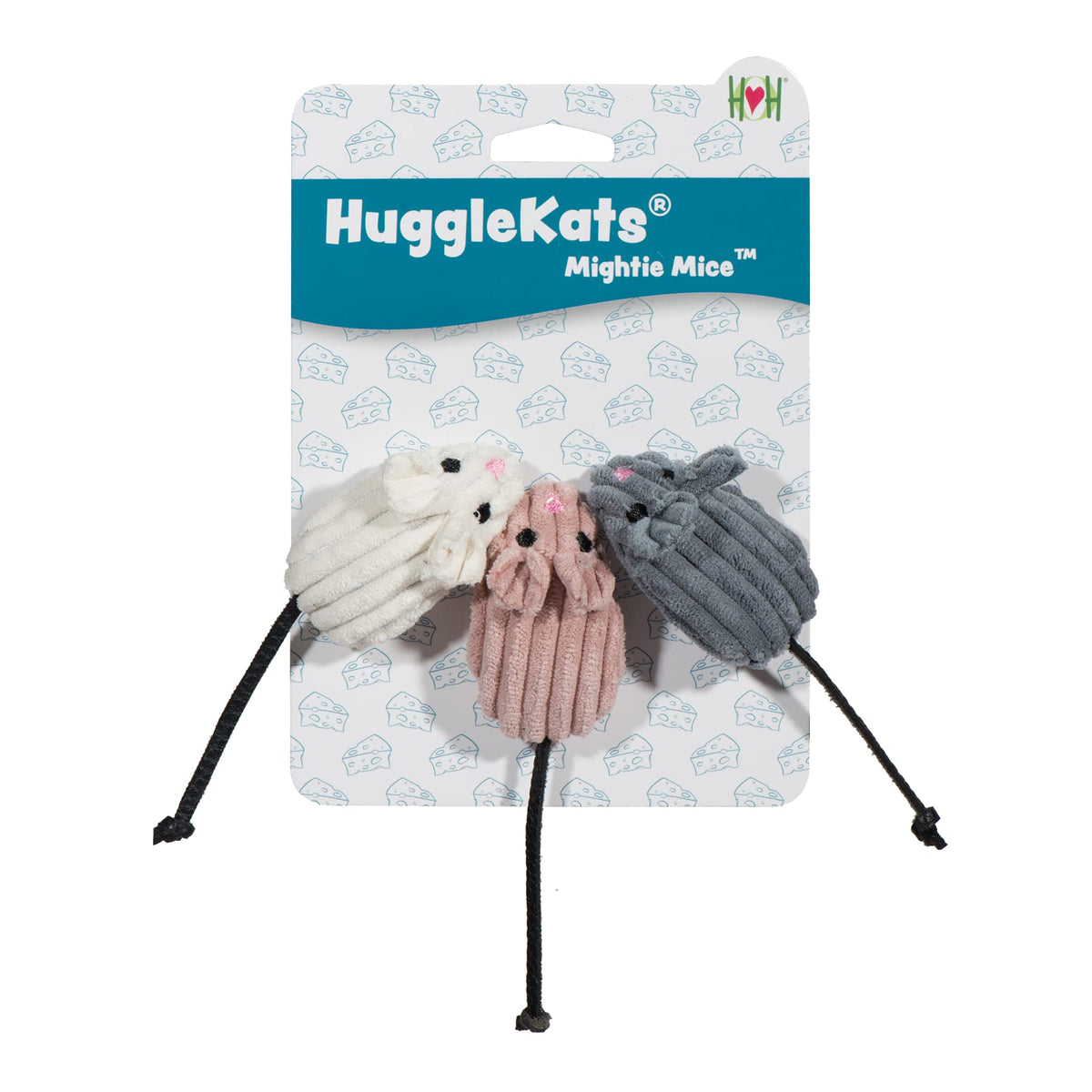 HuggleKats Mightie Mice colorful toy pack boosts indoor cat enrichment during play