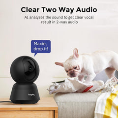 Hugolog 3K 5MP indoor camera ai-tracking follows activity with automatic focus.