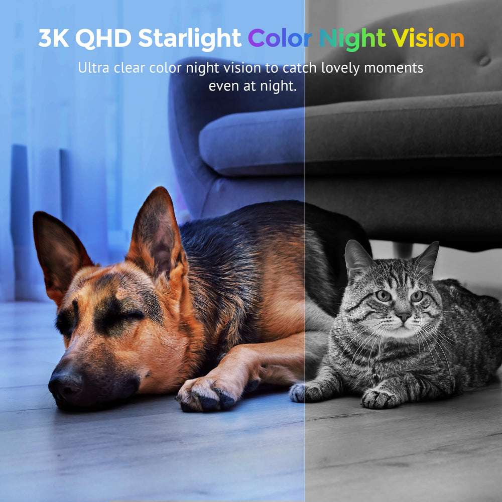 Hugolog 3K 5MP indoor camera cloud storage keeps footage secure and accessible.