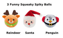 HugSmart Happy Woofmas spiky-ball side view highlights durable plush surface