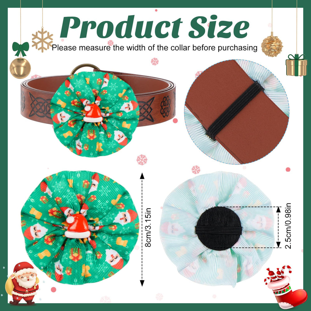 Huhumy Christmas dog bow snowman design closeup adds cute seasonal charm to collars.