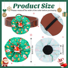 Huhumy Christmas dog bow snowman design closeup adds cute seasonal charm to collars.