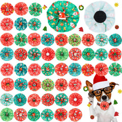 Huhumy Christmas dog bows pack 50 for festive photos and outfits.