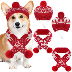 Huhumy Christmas dog hat close-up showing soft knit and cozy fit.