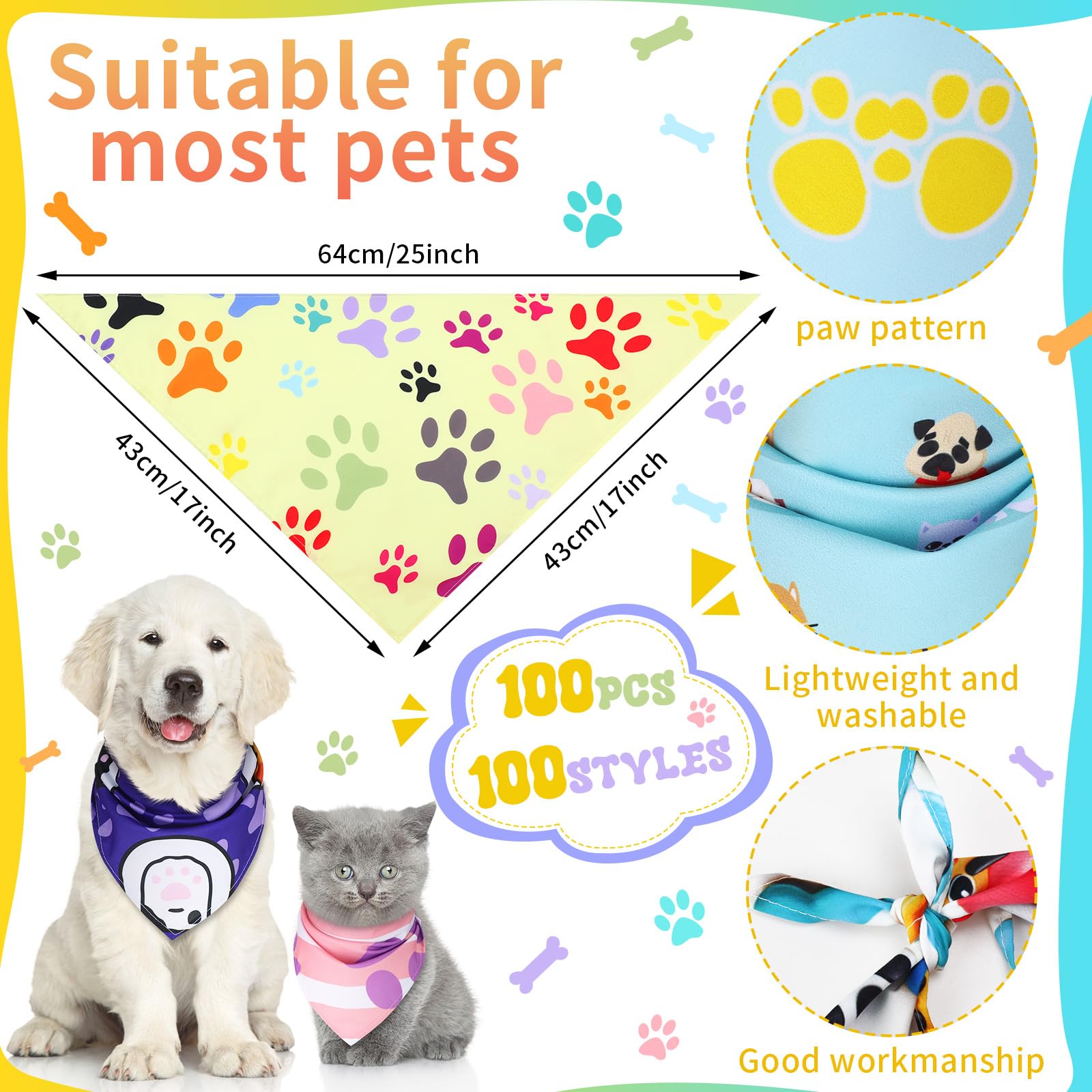 Huhumy colorful dog bandanas showcase festive looks for pets