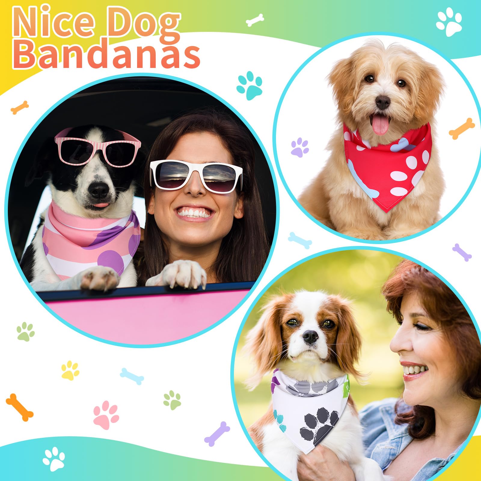 Huhumy 64x43 x 43 cm dog bandana size for medium dogs with comfortable fit