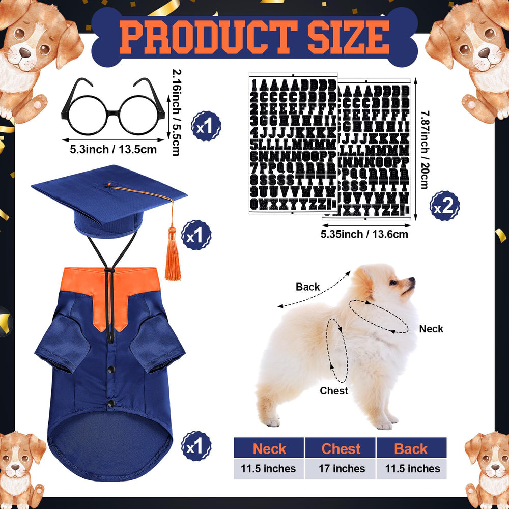 Huhumy dog graduation hat blue with orange tassel ideal for ceremony selfies.