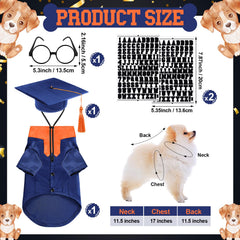 Huhumy dog graduation hat blue with orange tassel ideal for ceremony selfies.