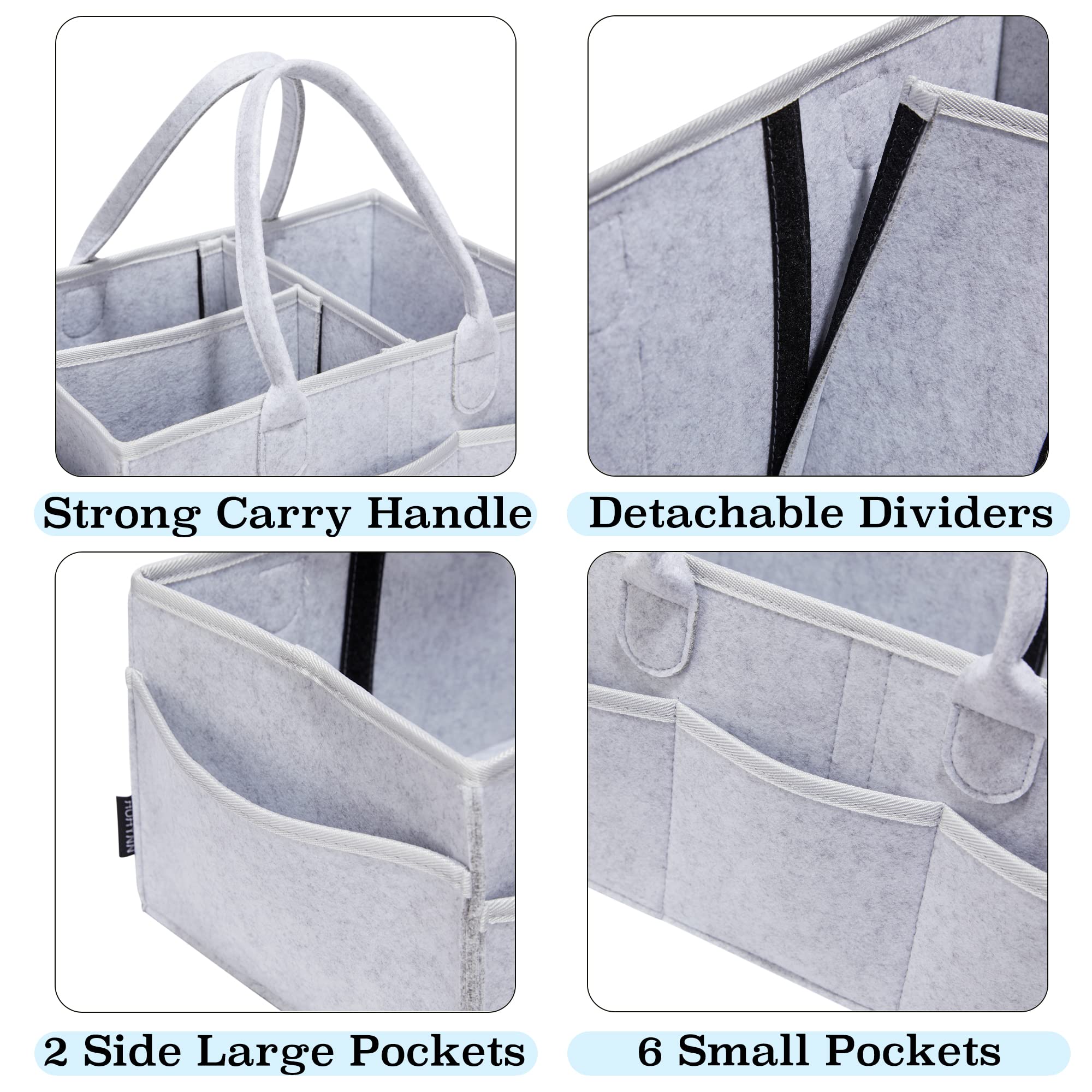 HUHYNN Pet Grooming Tote premium felt and reinforced stitching for durability.