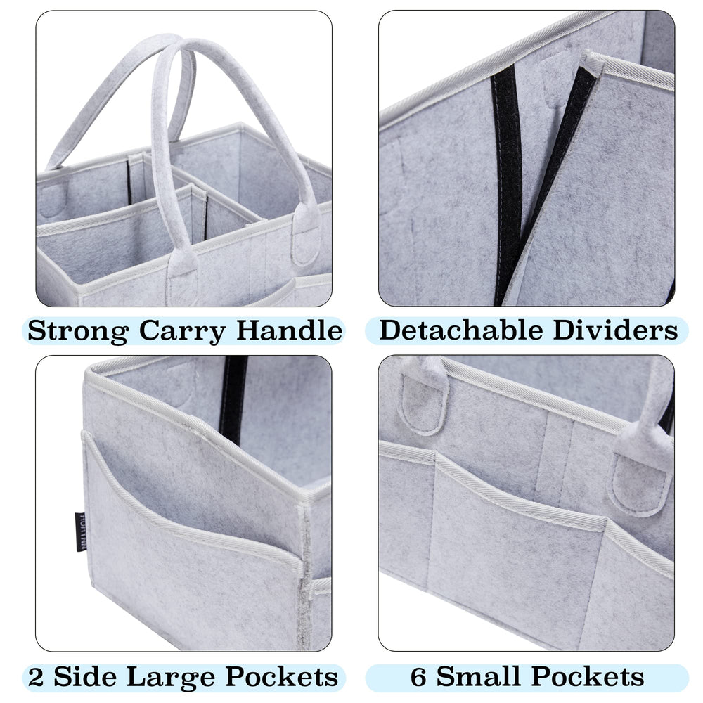 HUHYNN Pet Grooming Tote premium felt and reinforced stitching for durability.
