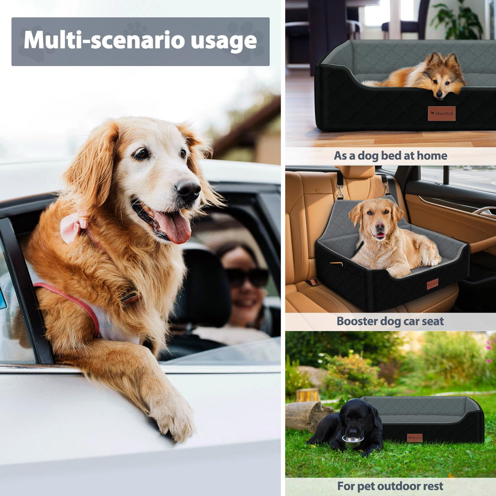 HUICOCY dog car seat fits medium to large dogs up to 55 lbs