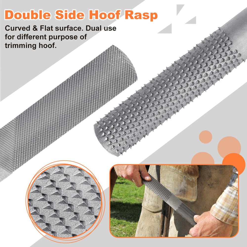 Huimpet horseshoe brush shown for thorough hoof prep and debris removal