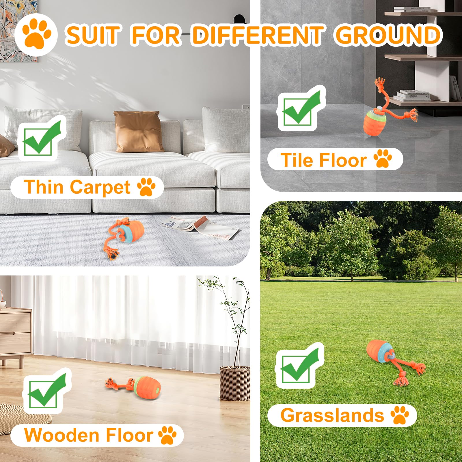 Huimpet Interactive Dog Ball purple light mode supports relaxed indoor sessions