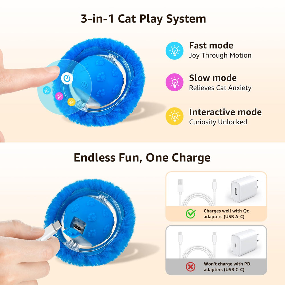Huimpet feather balls attachment supports varied indoor entertainment.