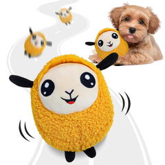 Huimpet interactive moving dog toy orange ball in action, encouraging exercise