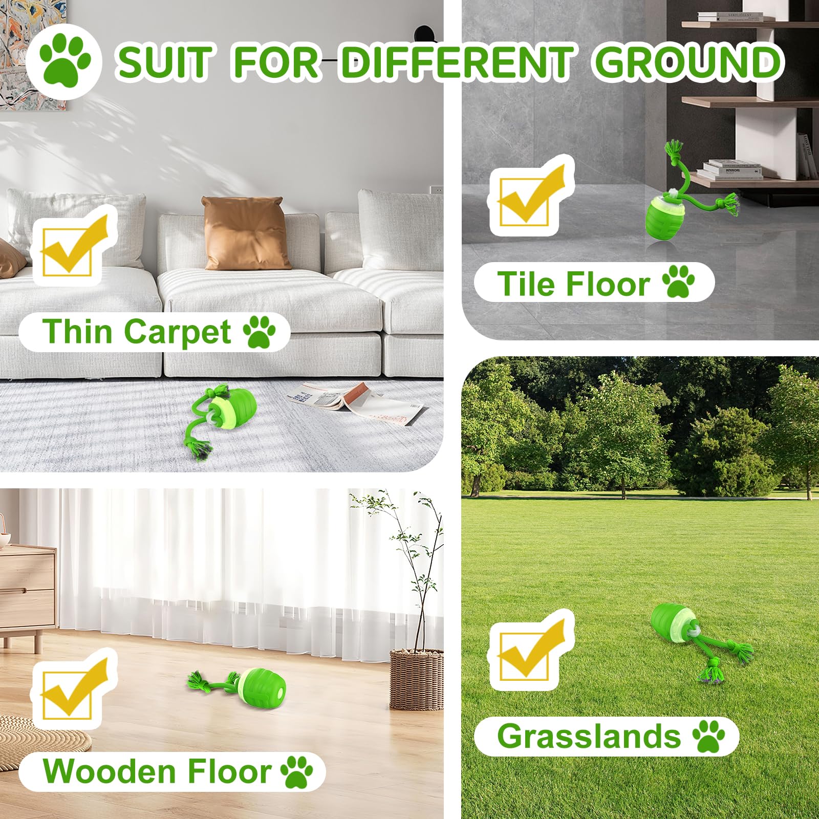 Huimpet motion activated dog ball responds to touch for spontaneous fun.