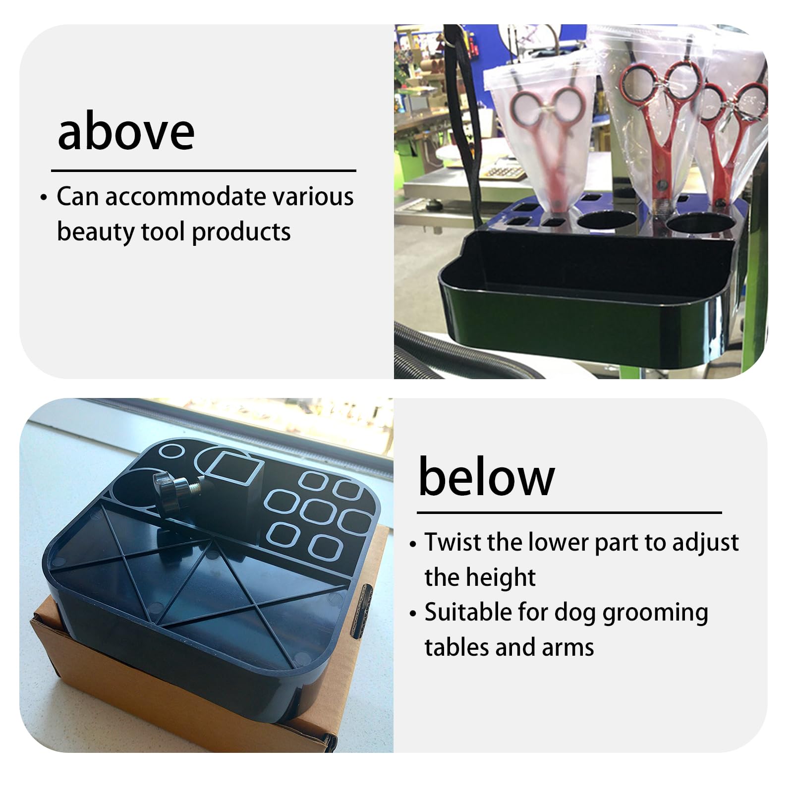 Huioqwe four compartment layout supports scissors clippers and brushes for efficiency.
