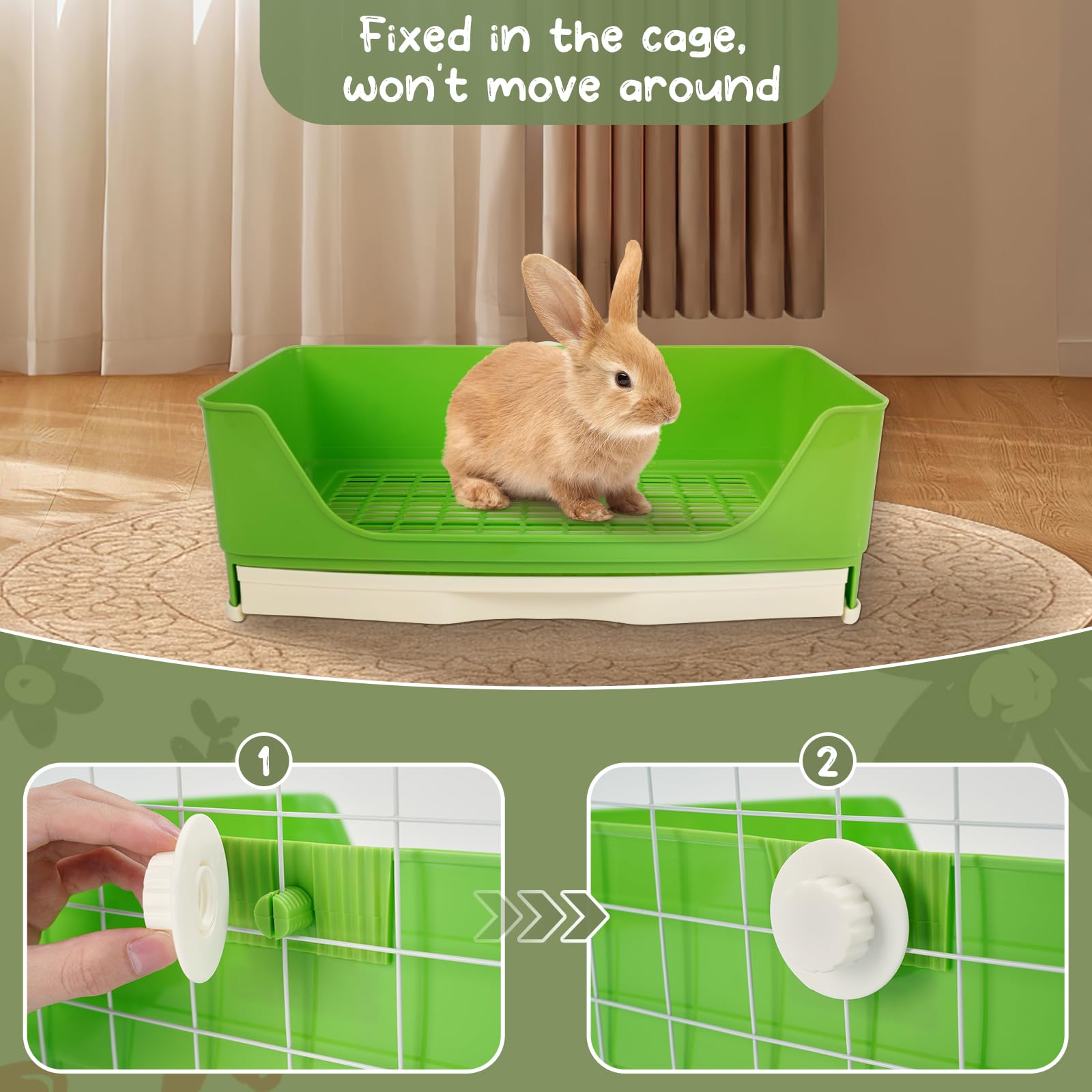 Humorous.P rabbit litter box easy-clean mesh design for fast maintenance