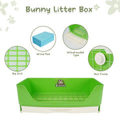 Humorous.P rabbit litter box guardrails prevent splashes and keep litter contained