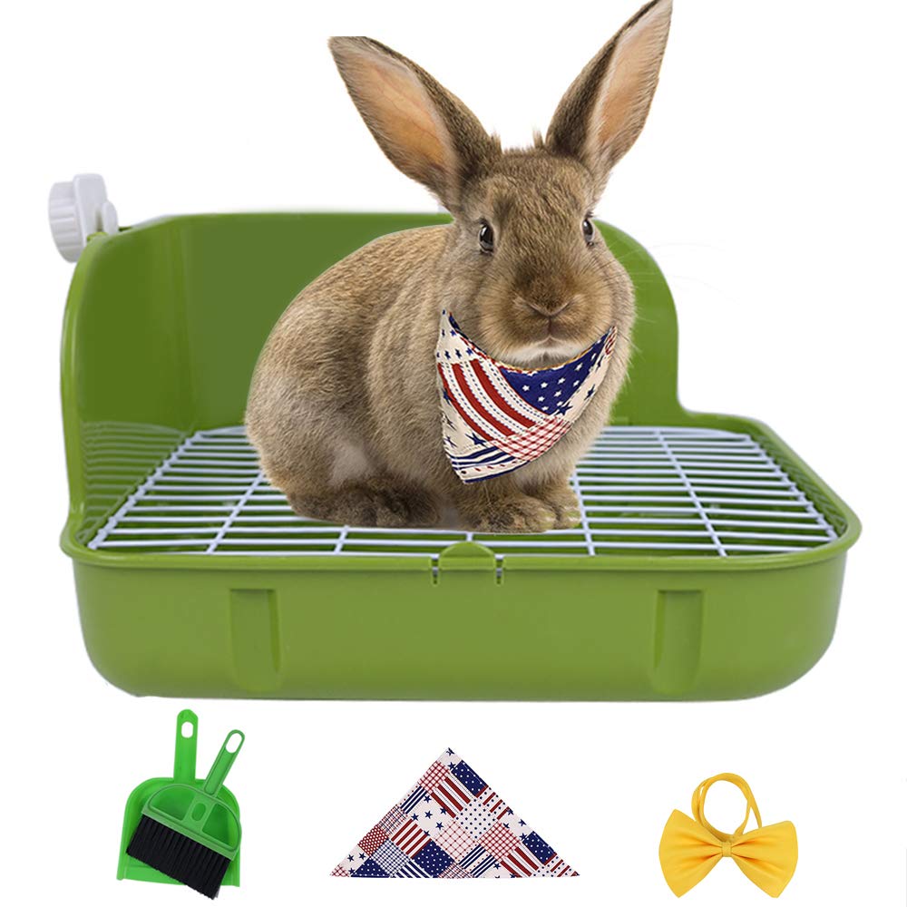 Humorous.P small animal toilet tray front view with guardrails to reduce spills.