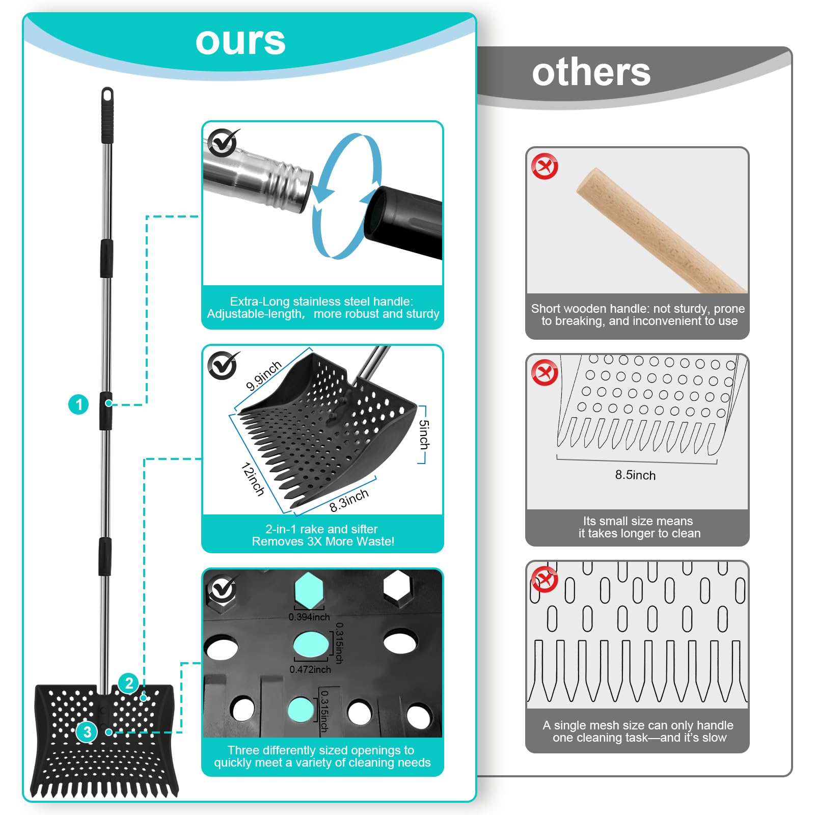 HUMUMU multi-use tool for coops and beach sand sifting