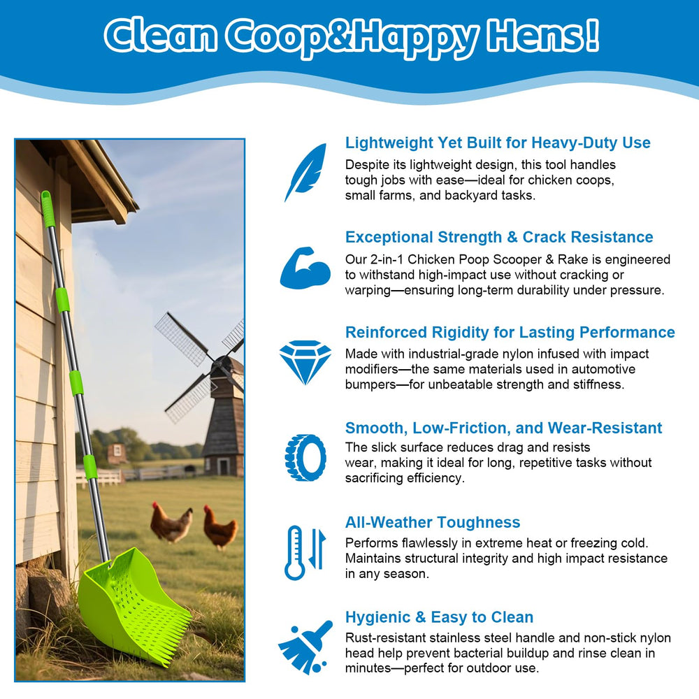 HUMUMU nylon-head durable for long-lasting coop cleaning performance