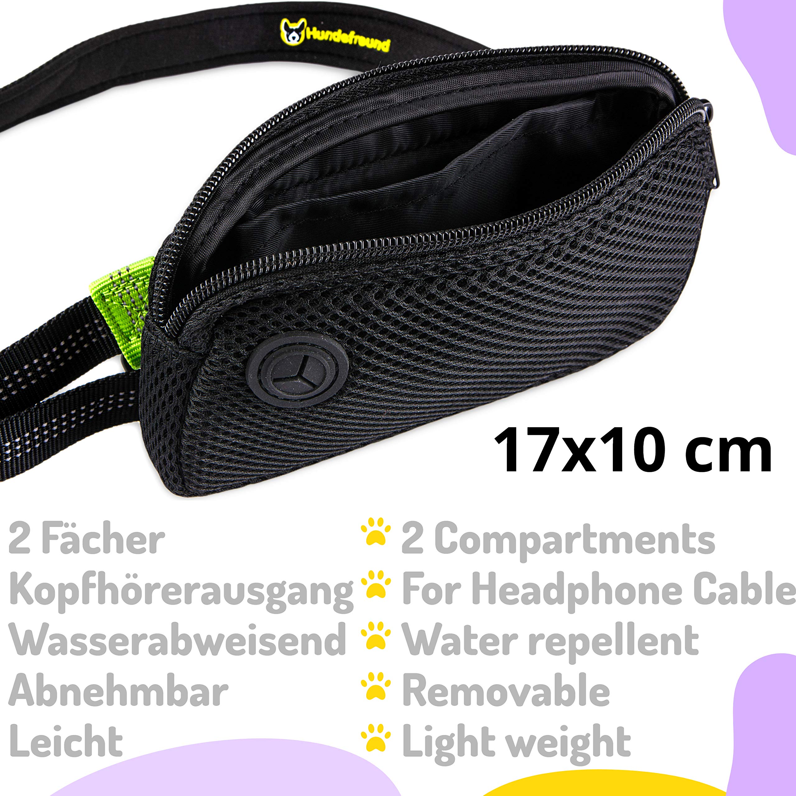 Hundefreund bungee shock absorption reduces tugging during jogs and hikes