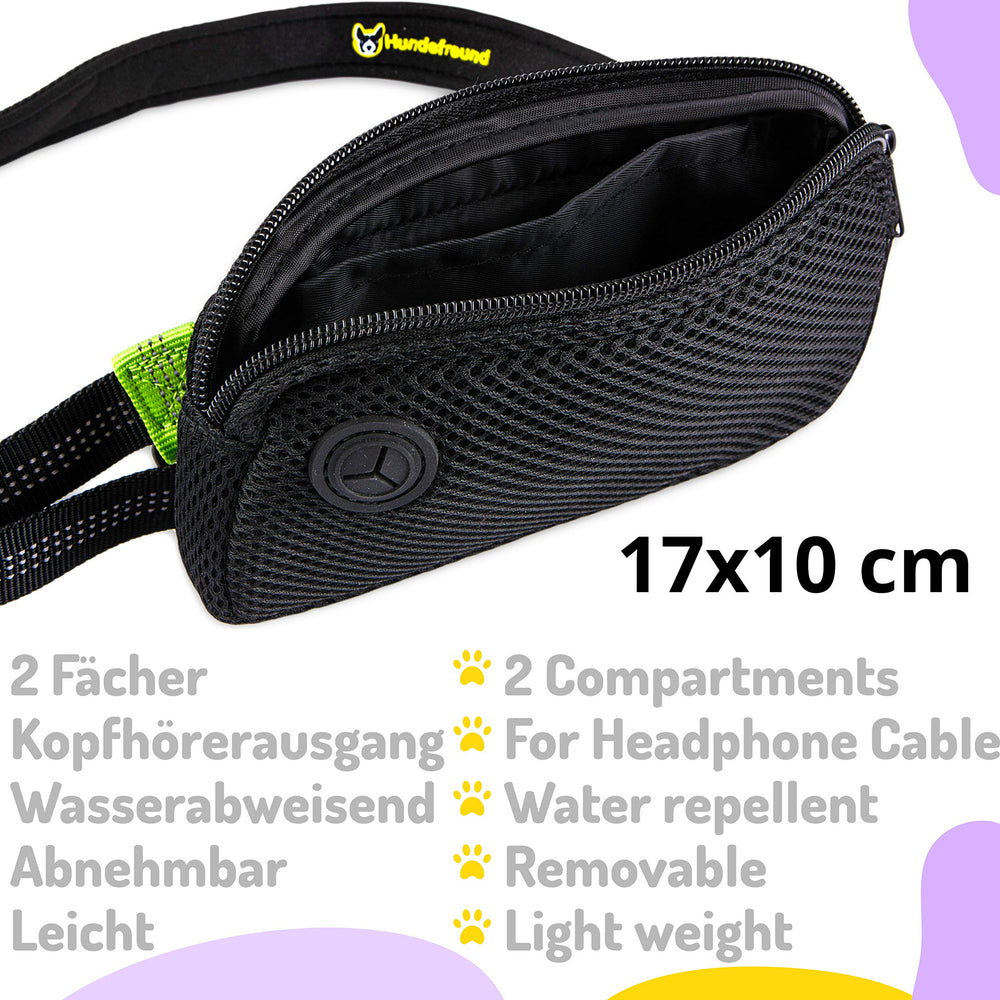 Hundefreund bungee shock absorption reduces tugging during jogs and hikes