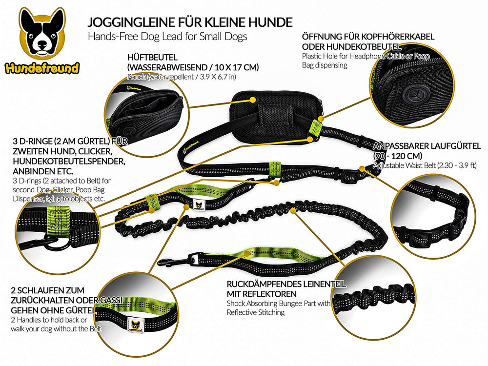 Hundefreund dual handles control system for busy streets and training sessions