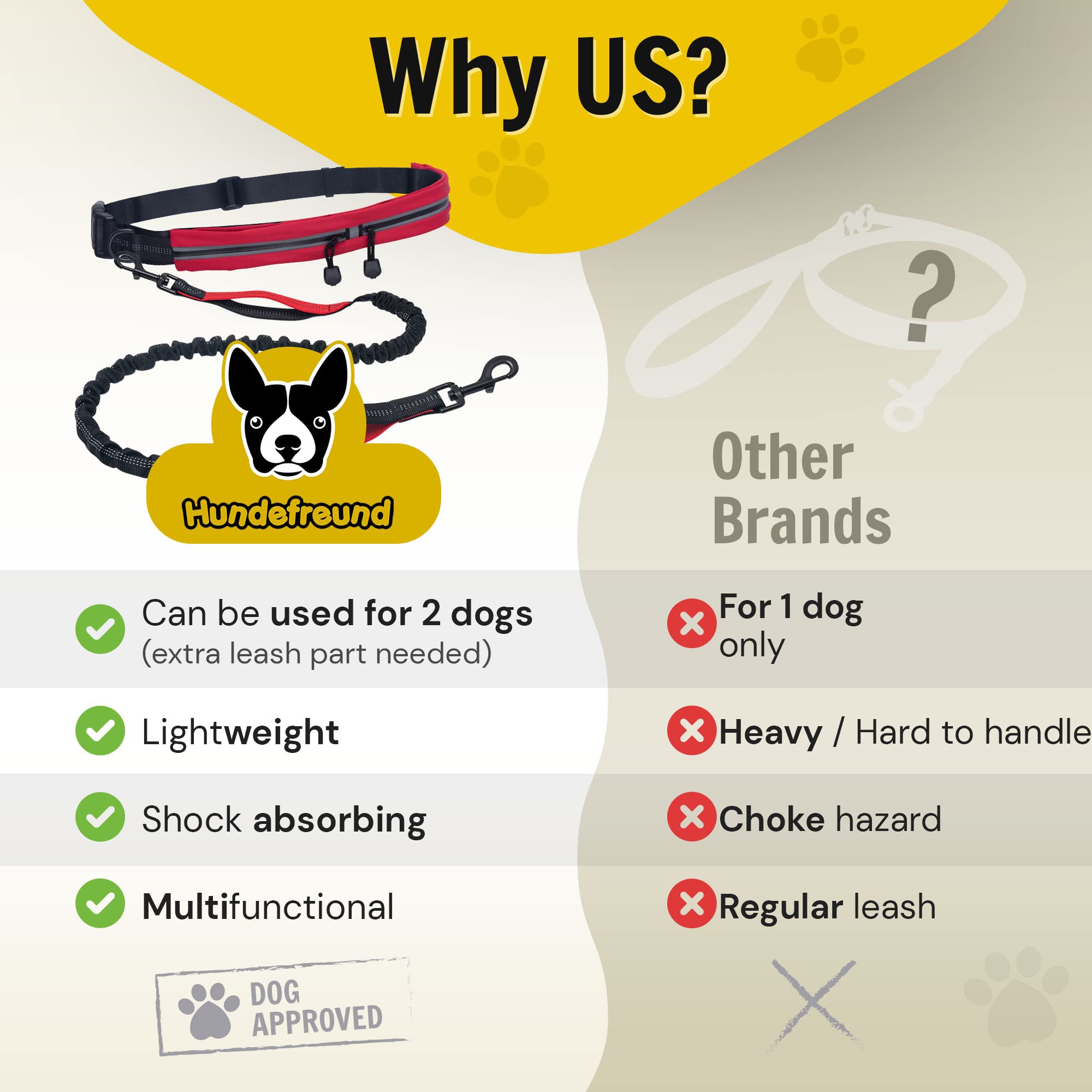 Hundefreund versatile setup for walking, running, and hiking with dogs