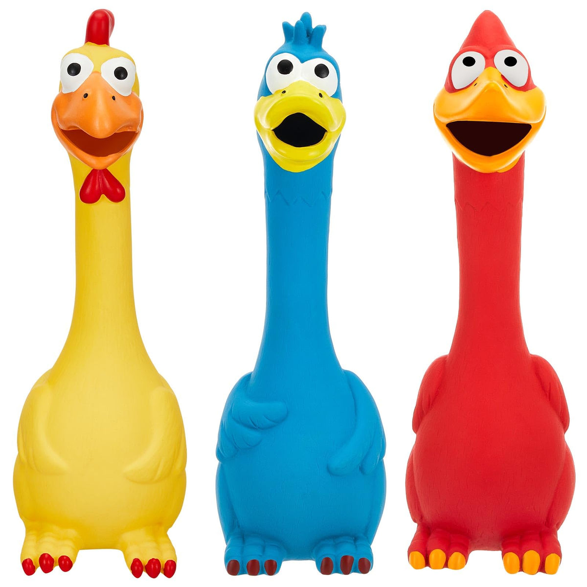 Hungdao blue chicken squeaky toy for horses, great for training and focus.