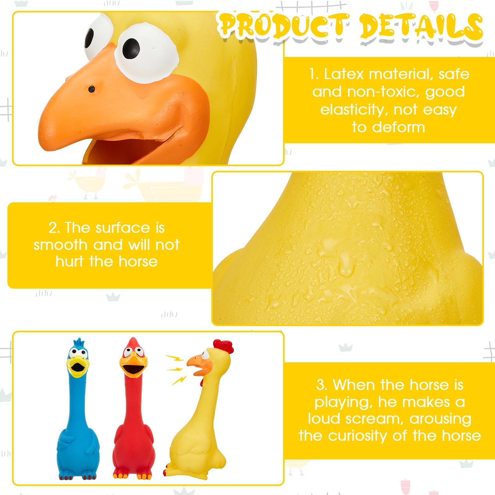 Hungdao latex durable horse toy squeaker, built for long-lasting play.