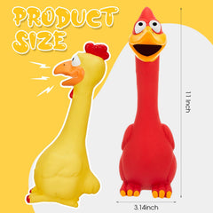 Hungdao red chicken squeaky toy for horses, boosts engagement during sessions.