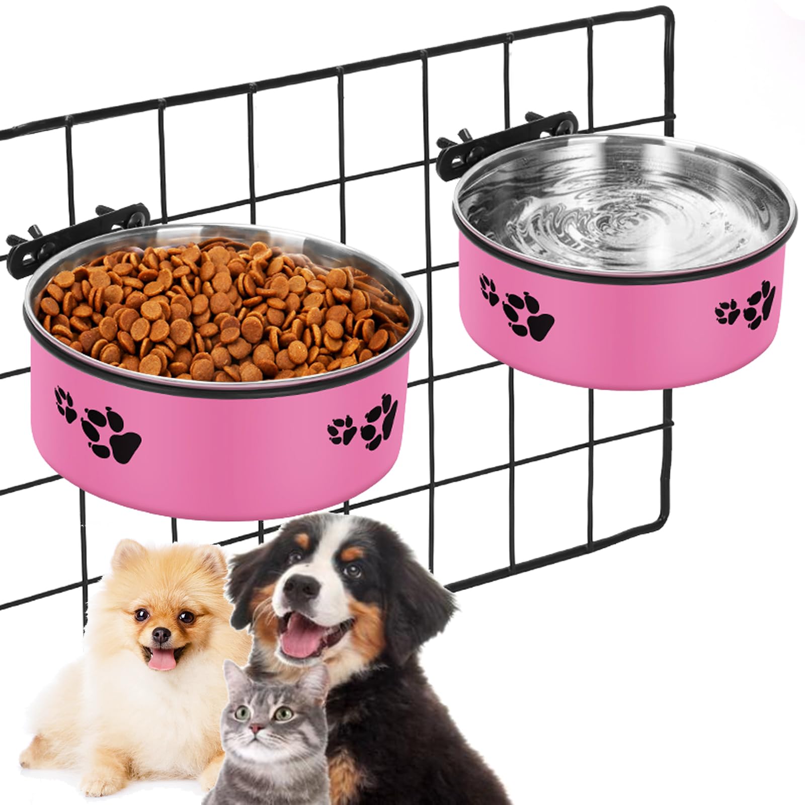 HUNIGIR crate bowls with clip holders for easy secure installation