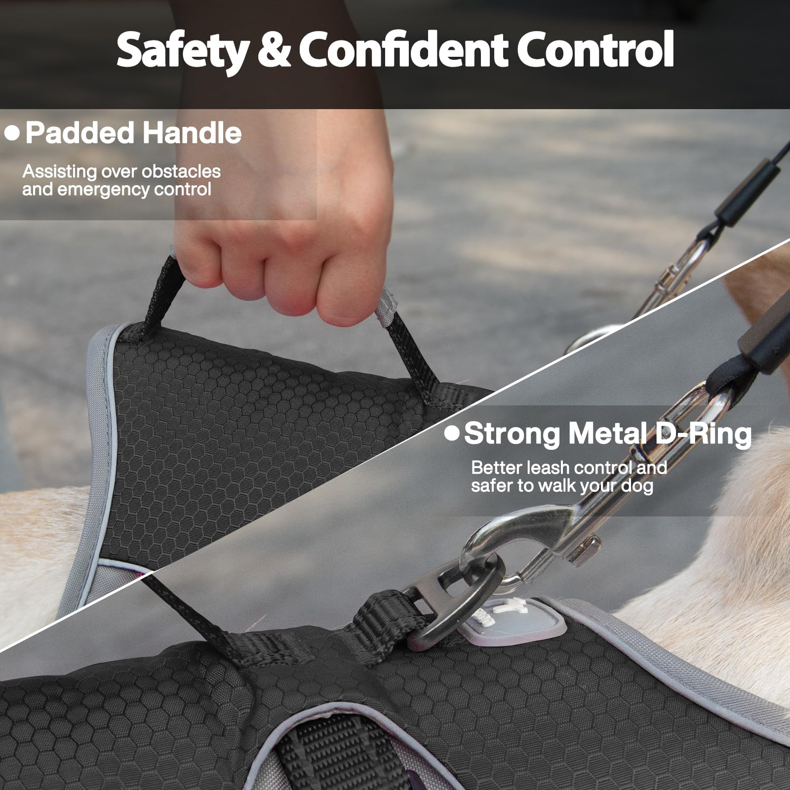 Huntboo adjustable harness with five points ensuring comfortable fit