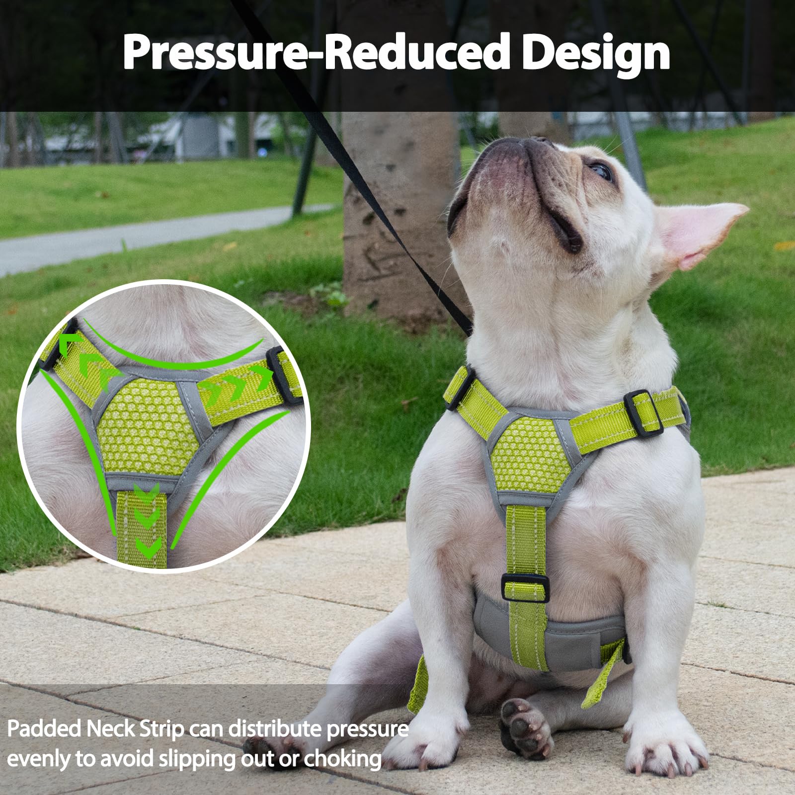 Huntboo escape-proof dog harness reflective strip emphasizes night safety