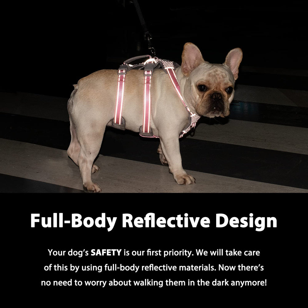 Huntboo Escape Proof Harness full reflective design shown for safer night-time visibility